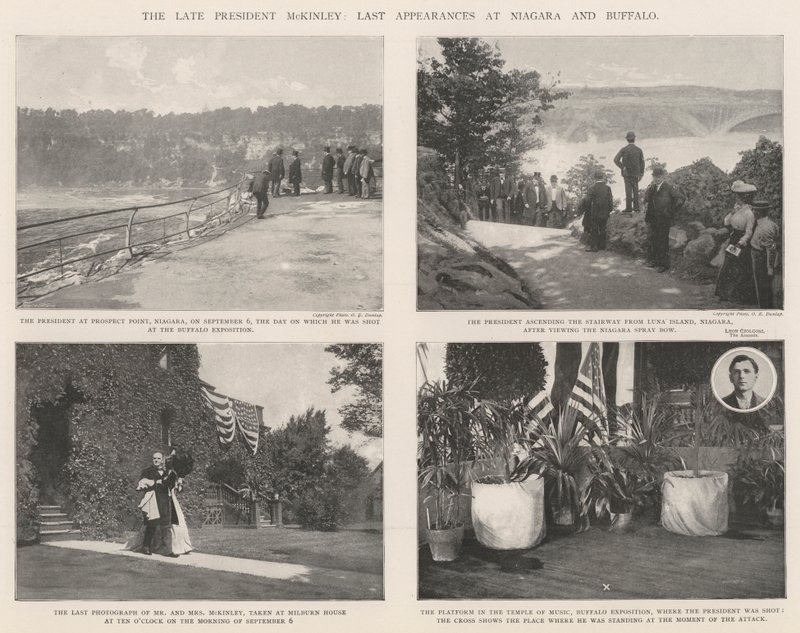 Den bortgångne presidenten McKinley, senaste framträdanden i Niagara och Buffalo av English Photographer