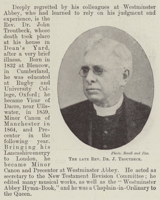 Den framlidne pastorn Dr J Troutbeck av English Photographer