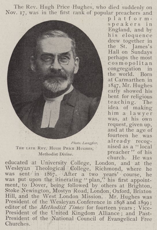 Den framlidne pastor Hugh Price Hughes, Methodist Divine av English Photographer