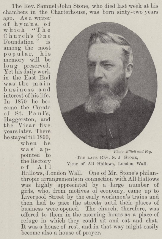 Den framlidne pastor S J Stone, Vicar of All Hallows, London Wall av English Photographer