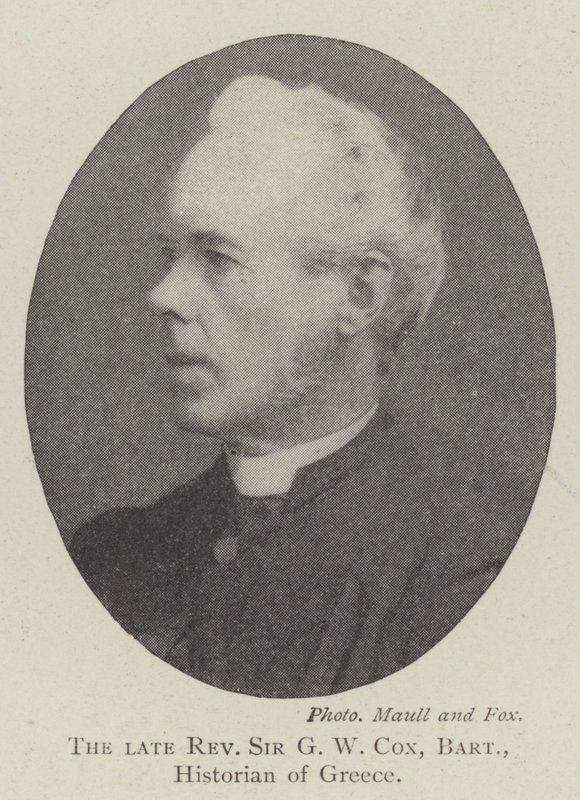 Den framlidne pastor Sir GW Cox, baronet, historiker av Grekland av English Photographer