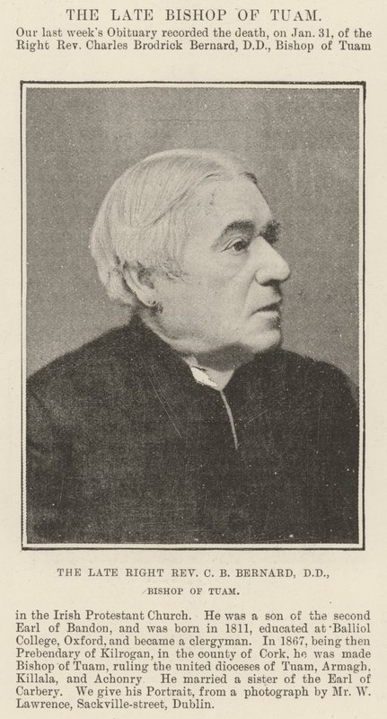 Den framlidne höger pastor C B Bernard, DD, biskop av Tuam av English Photographer