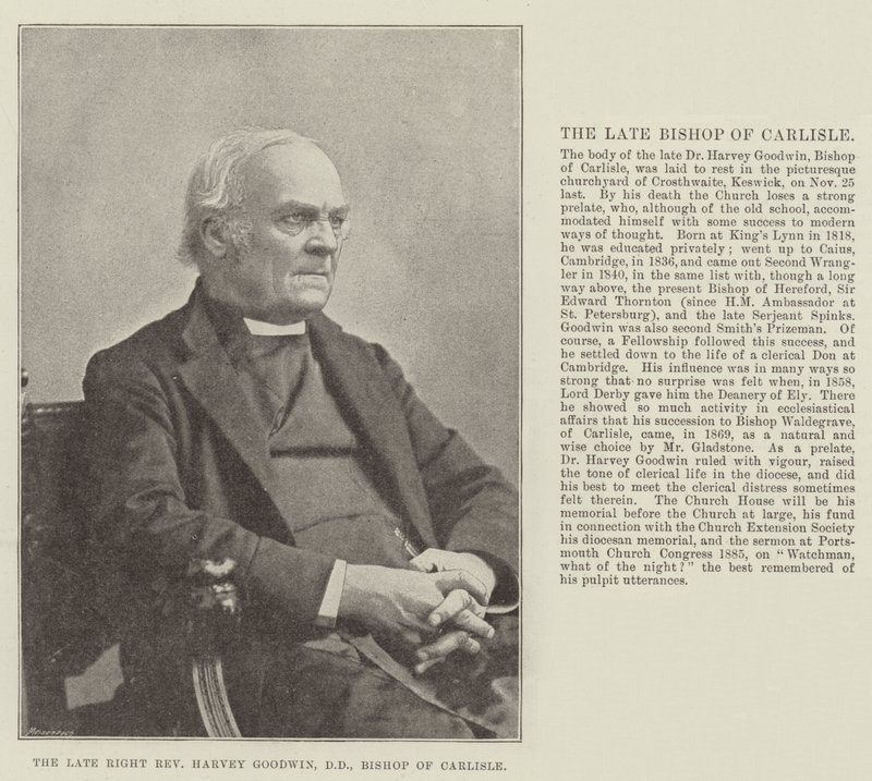 Den framlidne höger pastor Harvey Goodwin, DD, biskop av Carlisle av English Photographer