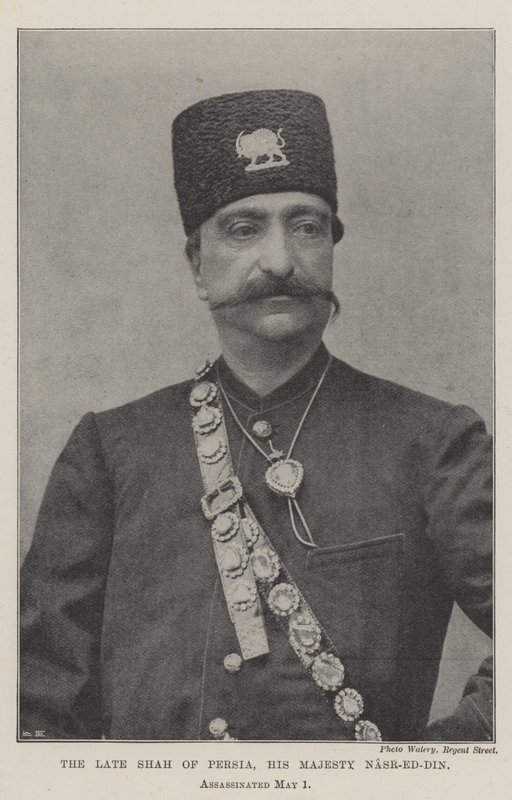 Den bortgångne Shahen av Persien, Hans Majestät Nasr-ed-Din, mördad den 1 maj av English Photographer
