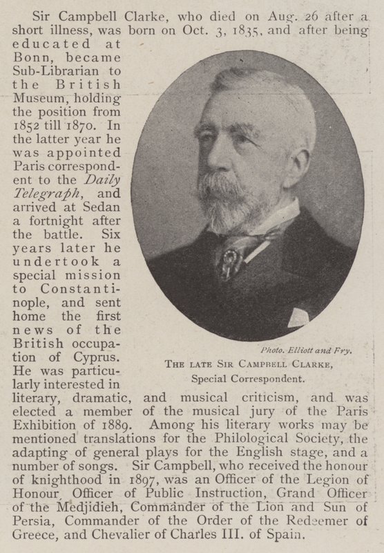 Den avlidne Sir Campbell Clarke, specialkorrespondent av English Photographer