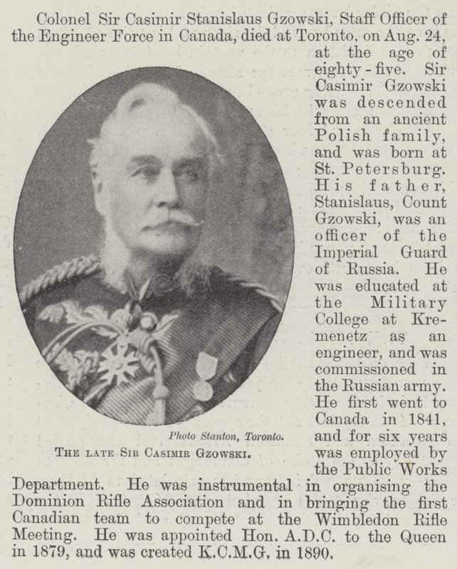 Den bortgångne Sir Casimir Gzowski av English Photographer