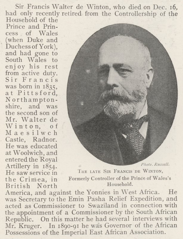Den avlidne Sir Francis de Winton, tidigare kontrollant av Prince of Wales Household av English Photographer