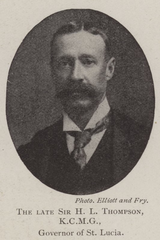 Den bortgångne Sir H L Thompson, KCMG, guvernör i St Lucia av English Photographer