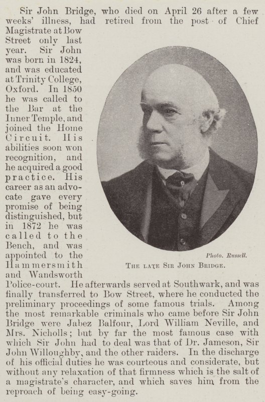 Den framlidne Sir John Bridge av English Photographer