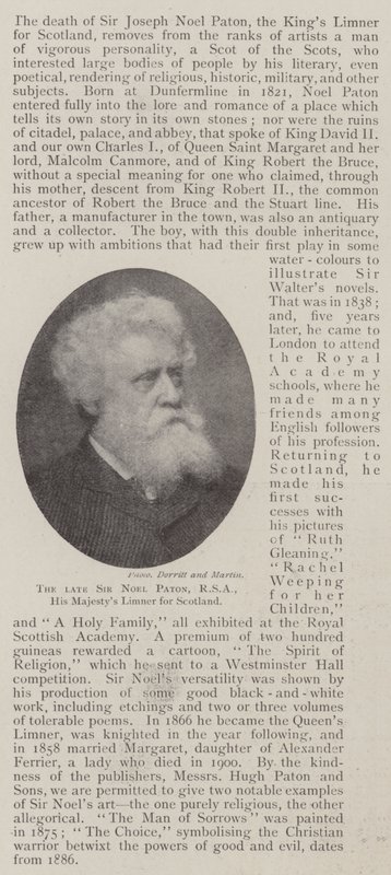Den framlidne Sir Noel Paton, RSA, His Majestys Limner för Skottland av English Photographer