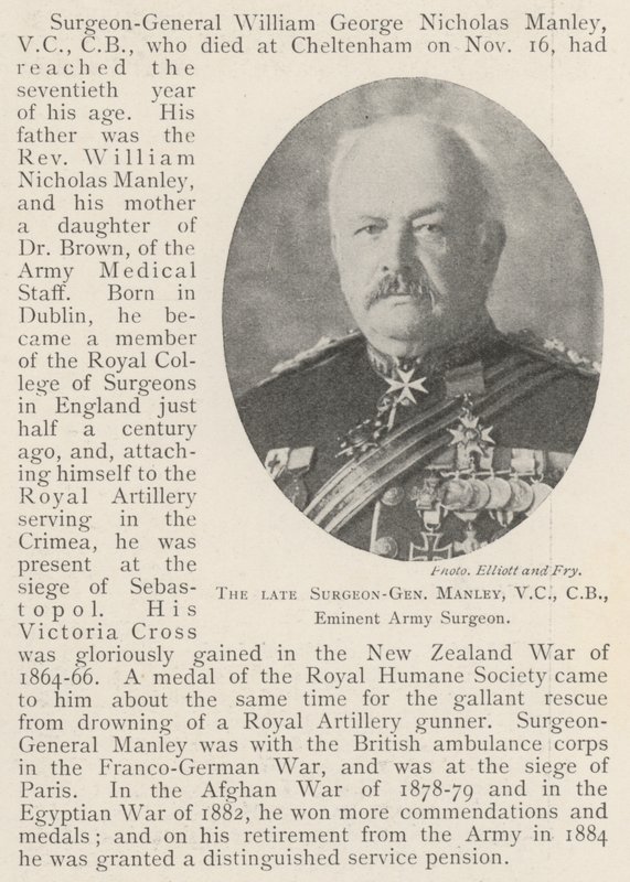 Den bortgångne kirurgen-general Manley, VC, CB, framstående armékirurg av English Photographer