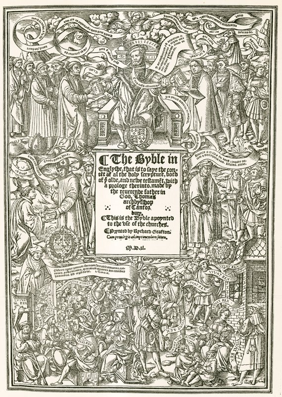 Titelsidan till Cranmers Bible, 1540 e.Kr av English Photographer