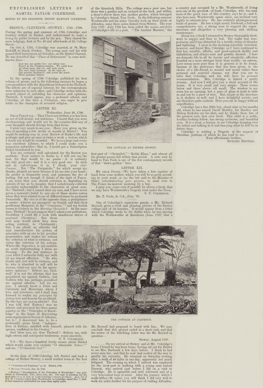 Opublicerade brev från Samuel Taylor Coleridge av English Photographer