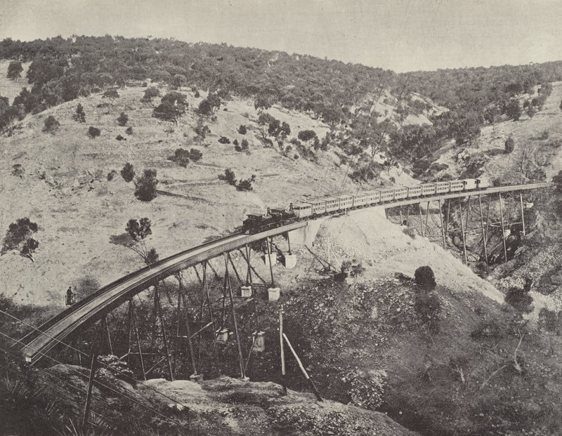 Viadukt på Adelaide till Melbourne Railway av English Photographer
