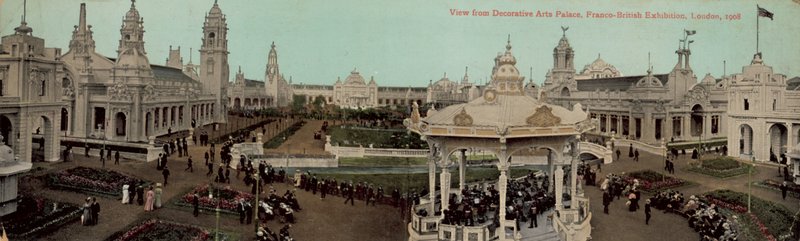 Utsikt från Dectorative Arts Palace, fransk-brittisk utställning, London, 1908 av English Photographer
