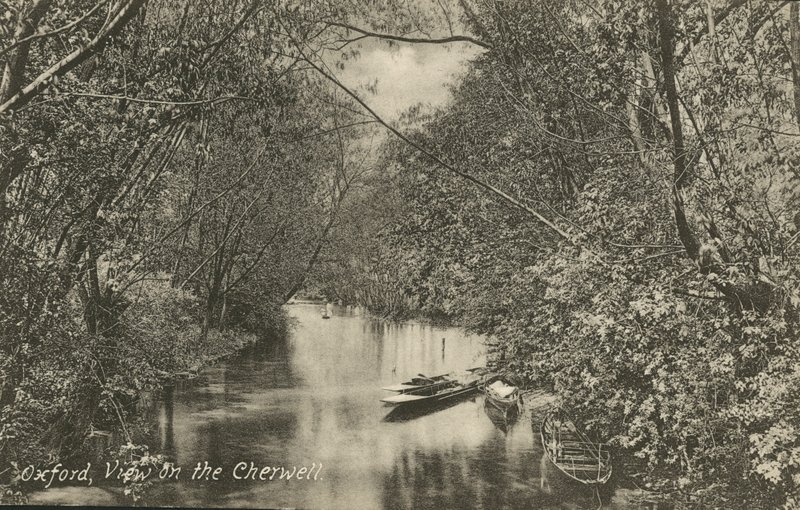 Utsikt över floden Cherwell, Oxford, Oxfordshire (s/v foto) av English Photographer