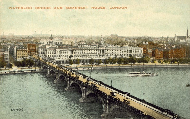 Waterloo Bridge och Somerset House (färgfoto) av English Photographer