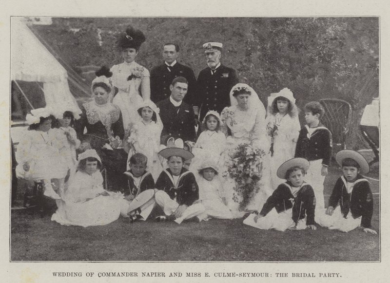 Bröllop av befälhavare Napier och Miss E Culme-Seymour, Bröllopsfesten av English Photographer