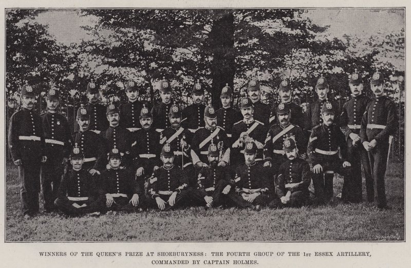 Vinnare av Queens Prize på Shoeburyness, den fjärde gruppen av 1st Essex Artillery, under befäl av kapten Holmes av English Photographer