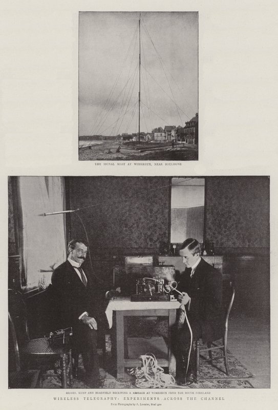 Trådlös telegrafi, experiment över kanalen av English Photographer