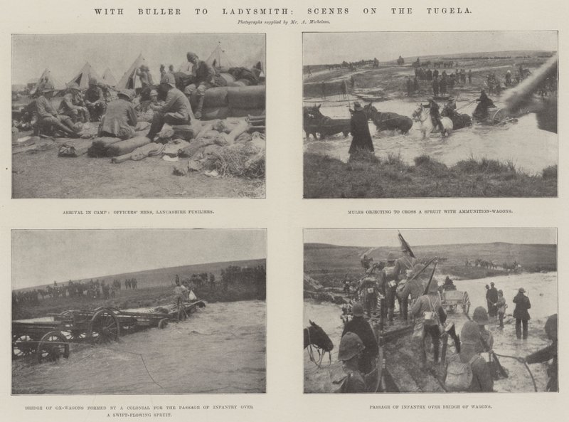 Med Buller till Ladysmith, Scener på Tugela av English Photographer