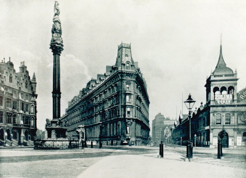 Med Westminster Column, Queen Annes Mansions och Royal Aquarium av English Photographer