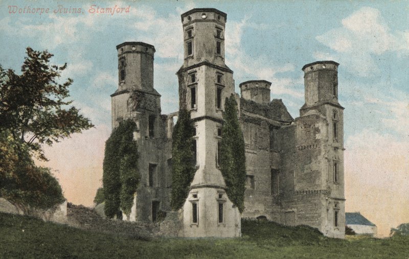 Wothorpe Towers, ruinerna av en Jacobean lodge, Cambridgeshire (foto) av English Photographer