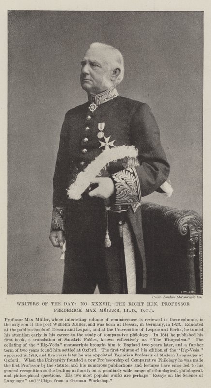 Dagens författare, höger ärade professor Frederick Max Muller, LLD, DCL av English Photographer