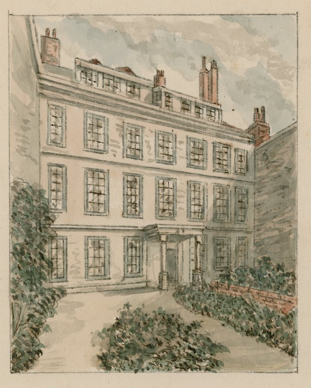 10 Nevills Court, Fetter Lane, Holborn, från en skiss 1890 (wc på papper) av English School