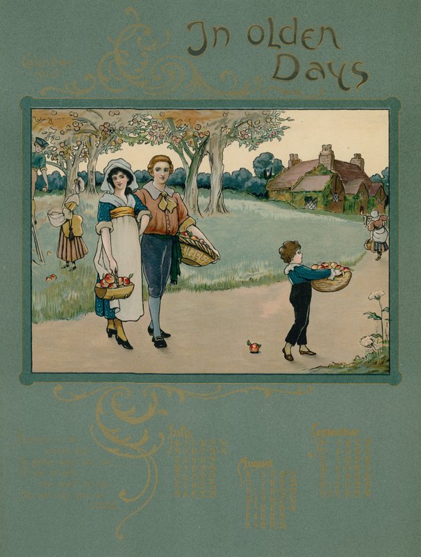 1905 års kalender med vers av Alfred Austin av English School
