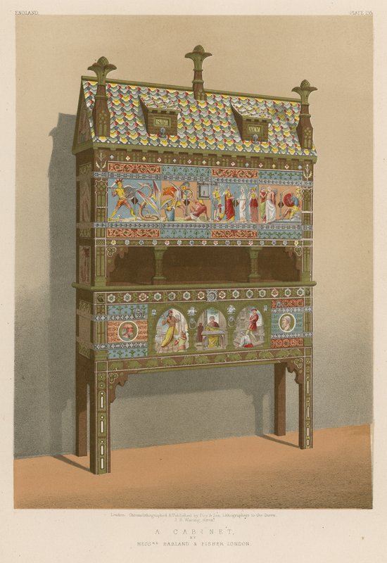 A Cabinet av Mrs Harland och Fisher, London av English School