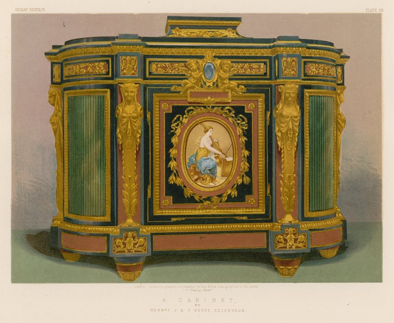 A Cabinet av Mrs J och T Scott, Edinburgh av English School