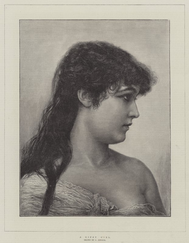 A Gipsy Girl (gravyr) av English School