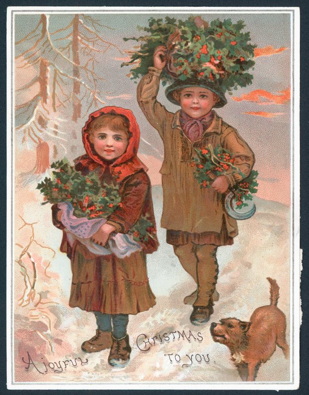 A Joyful Christmas to you - viktorianskt julkort av English School