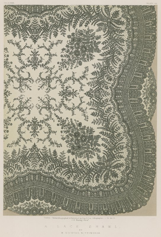A Lace Shawl av W Vickers, Nottingham av English School