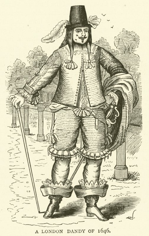 En London Dandy från 1646 av English School