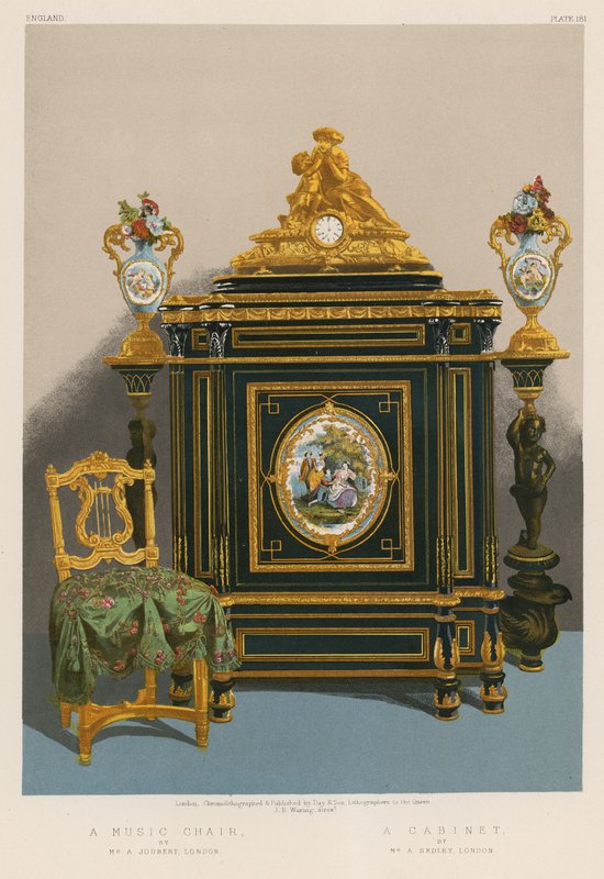A Music Chair av Mr A Joubert, London; A Cabinet av Mr A Sedley, London av English School