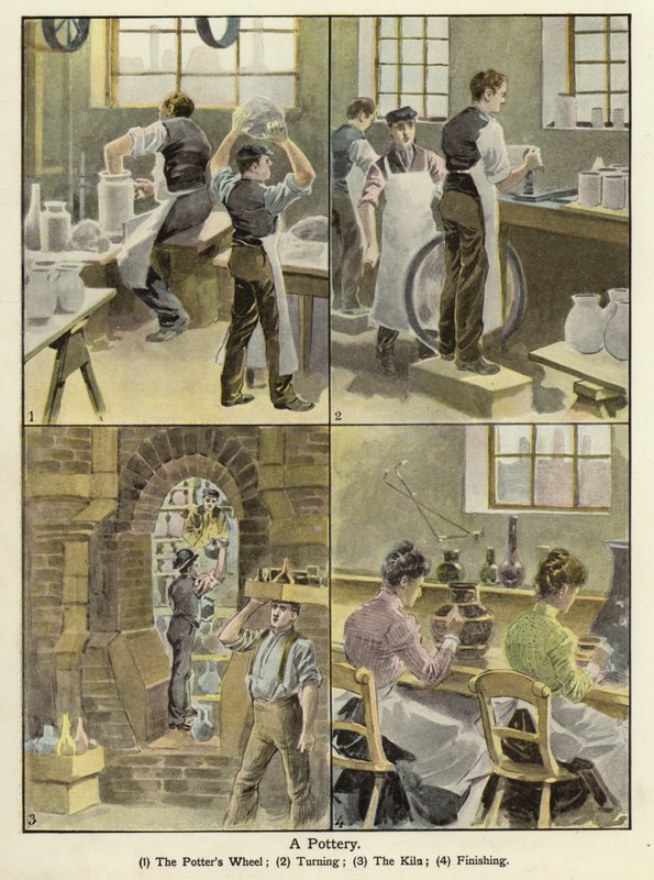 En keramik (litho i färg) av English School