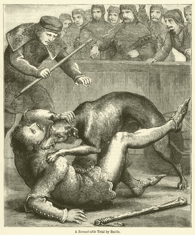 A Remarkable Trial by Battle (gravyr) av English School