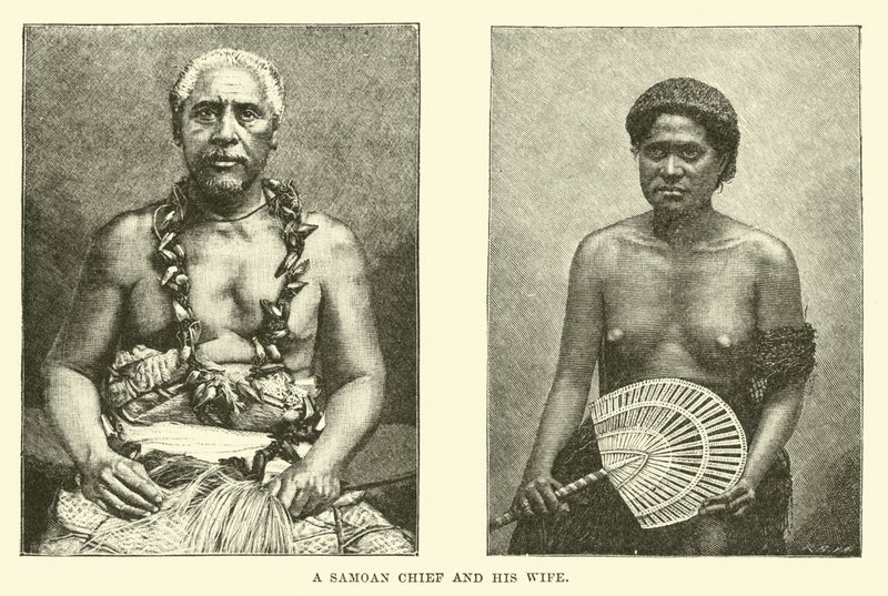En samoansk hövding och hans fru av English School