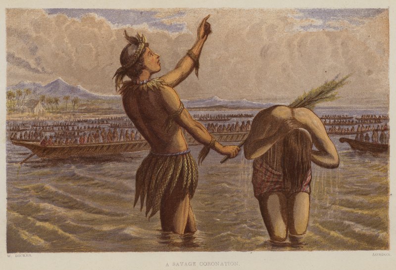 A Savage Coronation (färg litho) av English School