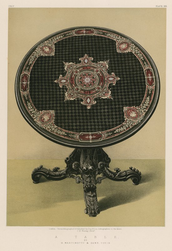 Ett bord av G Martinotti och söner, Turin av English School