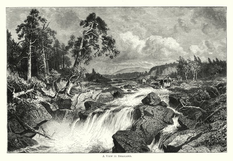 En vy i Småland (gravyr) av English School