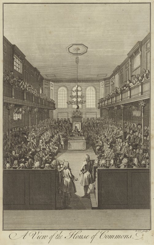 Utsikt över underhuset, Westminster av English School