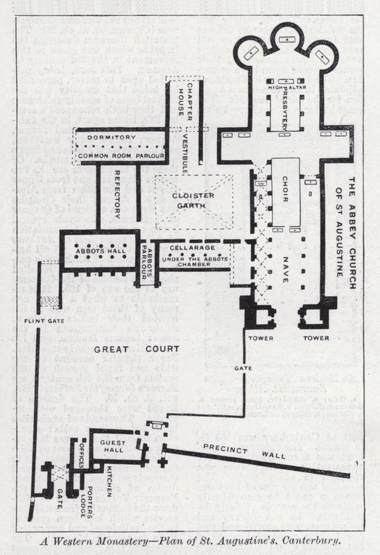 Ett västerländskt kloster, plan av St Augustine