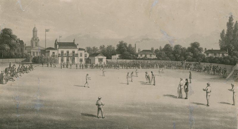 En cricketmatch av English School
