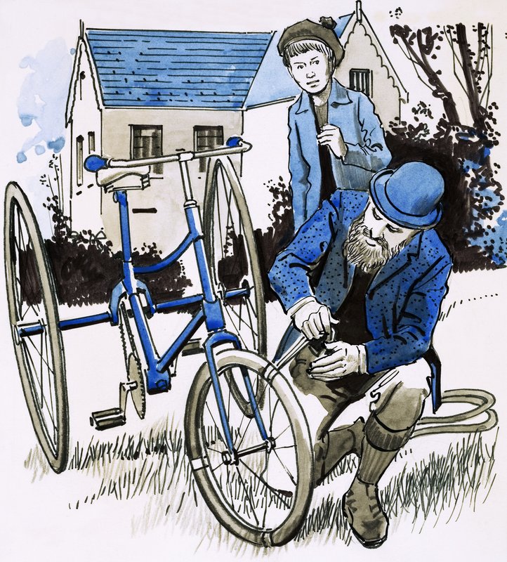 En trädgårdsslang gav John Dunlop en smidig cykeltur av English School