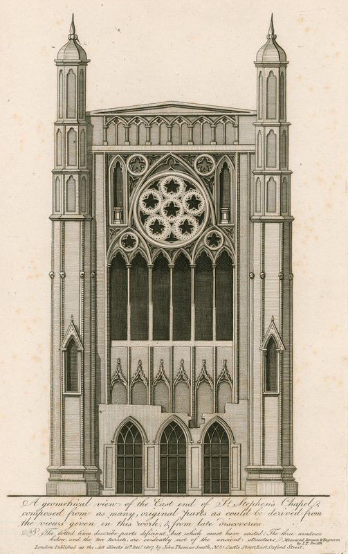 En geometrisk vy av den östra änden av St Stephens Chapel av English School