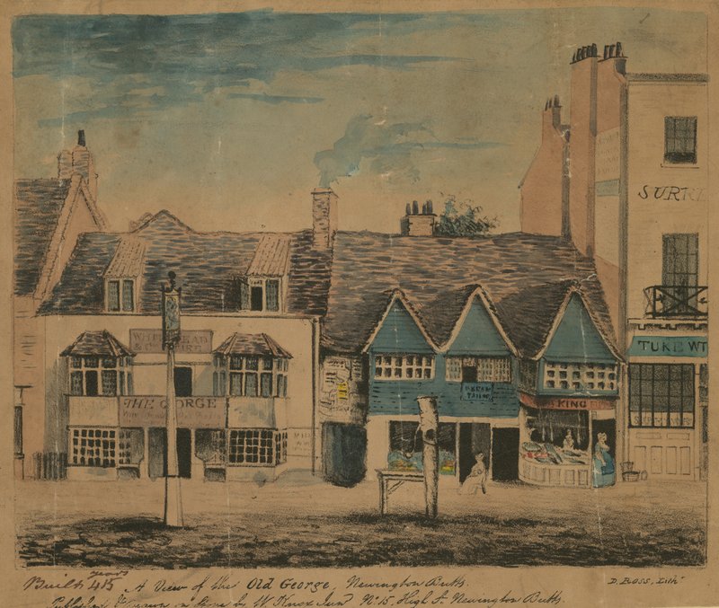 En vy av Old George, Newington Butts, London av English School