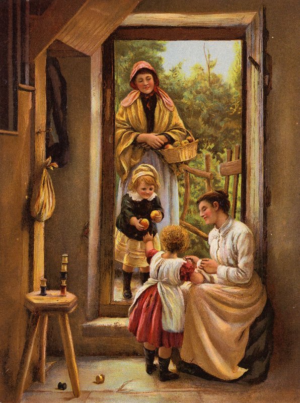 Ett välkommet besök (chromolitho) av English School